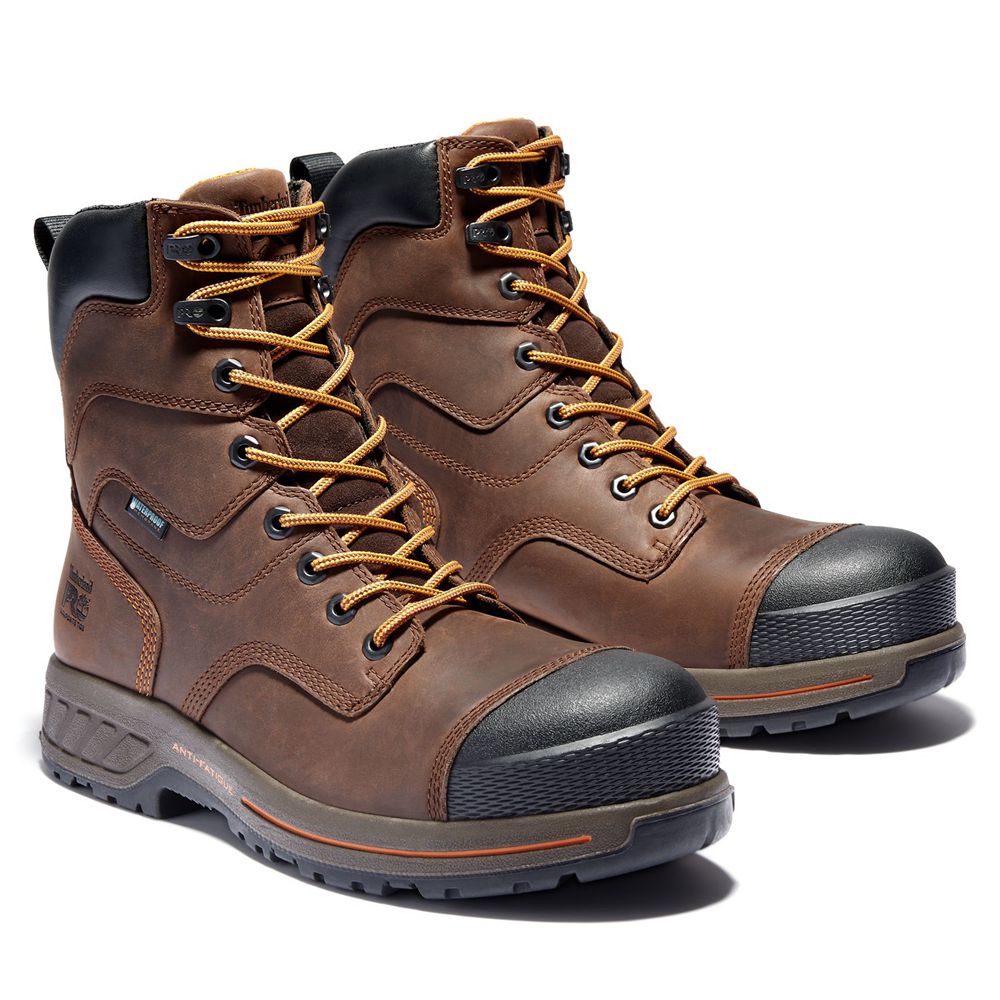 Botas de Trabajo Timberland Hombre Pro® Helix Hd 8\" Comp Toe Marrones/Negras - Chile GRM-583794